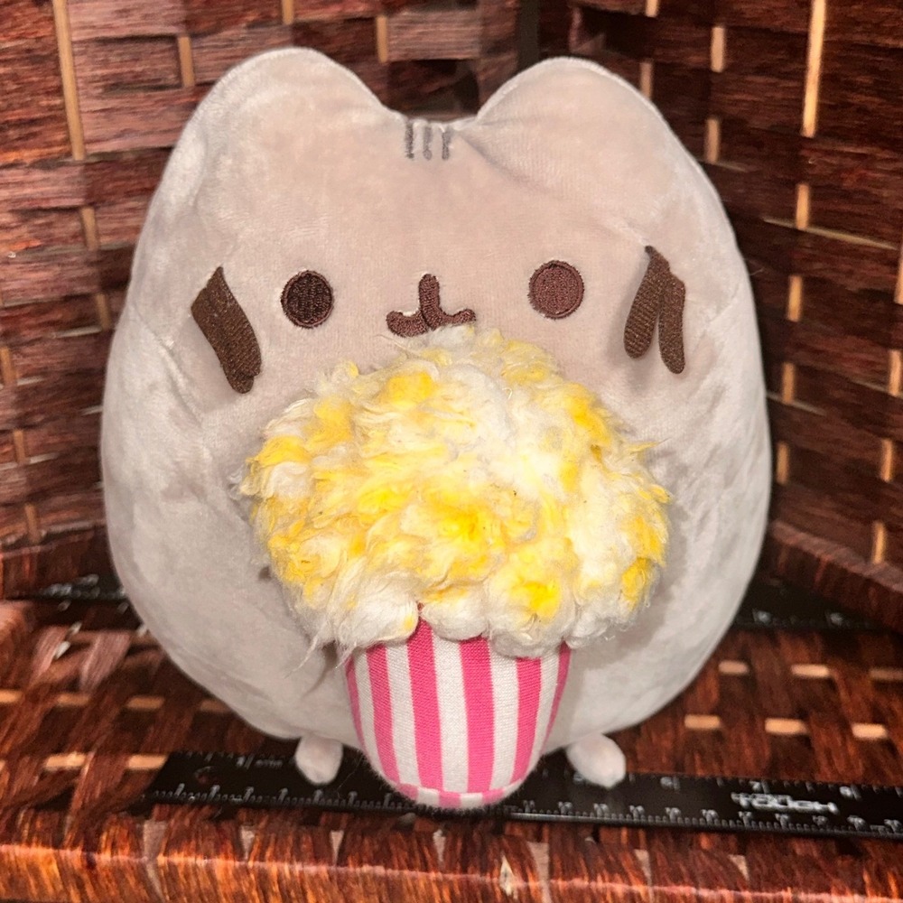 Pusheen‎ Gund 2018 Plush Cat Gray Popcorn Snack Treat Pillow Stuffed Toy